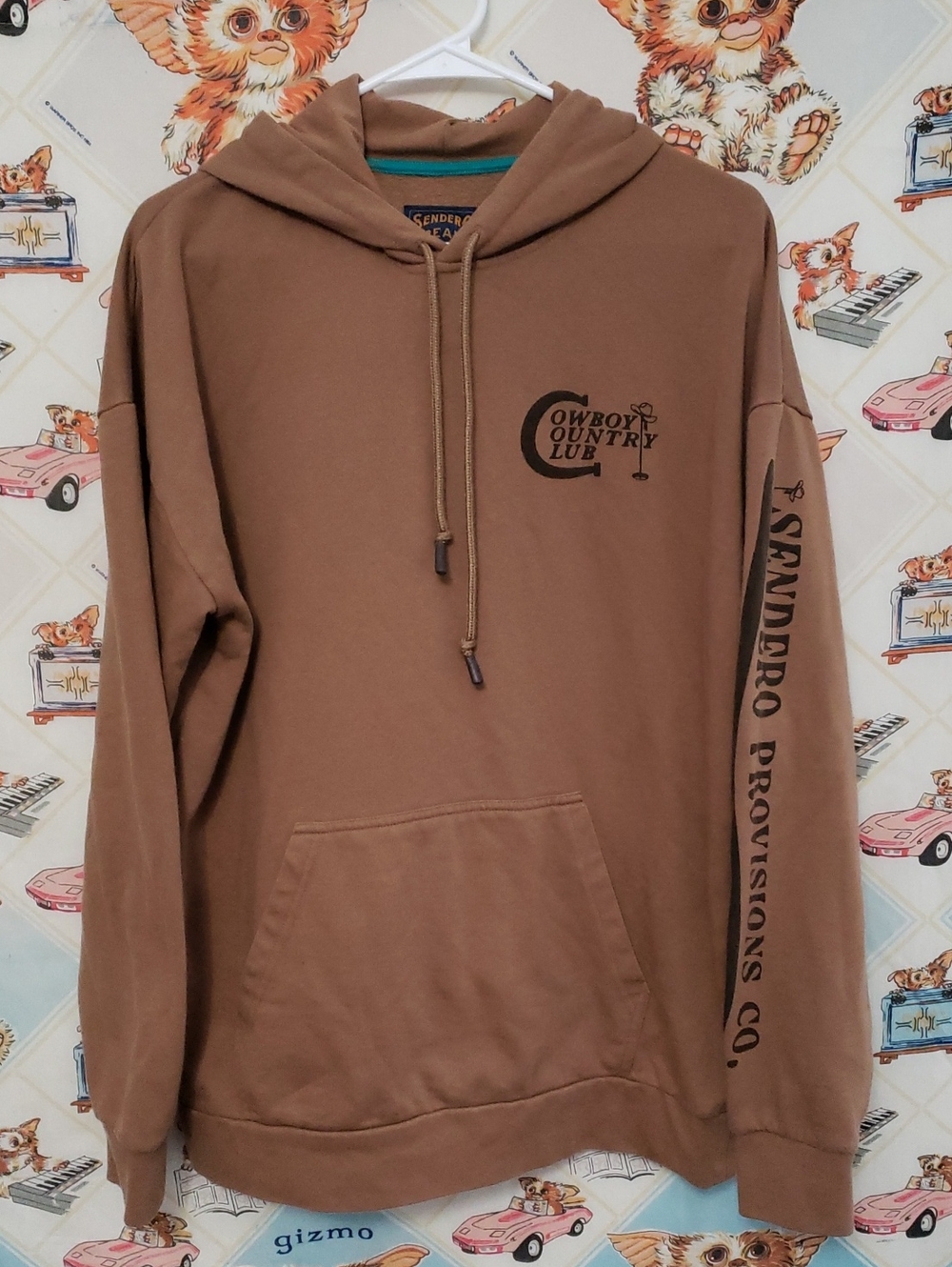 Sendero Provisions Co. Brown Hoodie Size Medium Cowboy Club Pullover Drawstring